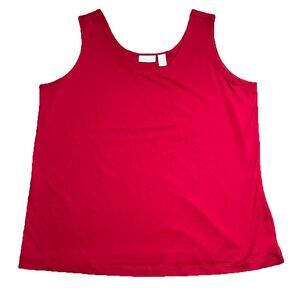 Chicos Tank Top Women's Size 3 / XL Red‎ Jersey Knit Stretch Nylon Spandex Shell